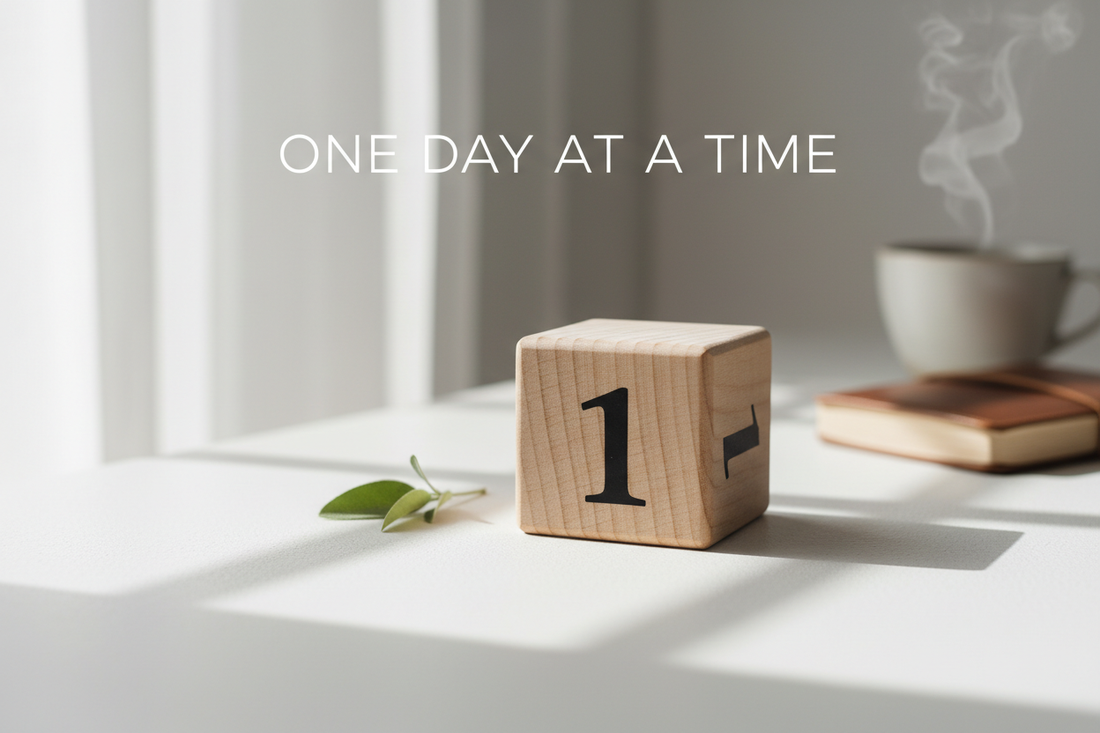 One day at a time meaning in recovery - a single calendar block representing daily sobriety commitment