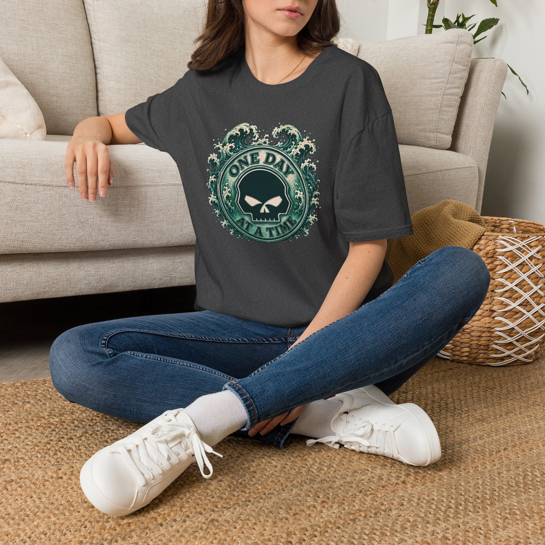 🌊 One Day at a Time Ocean Wave Recovery Tee 🌊 – DPR Recovery Tee