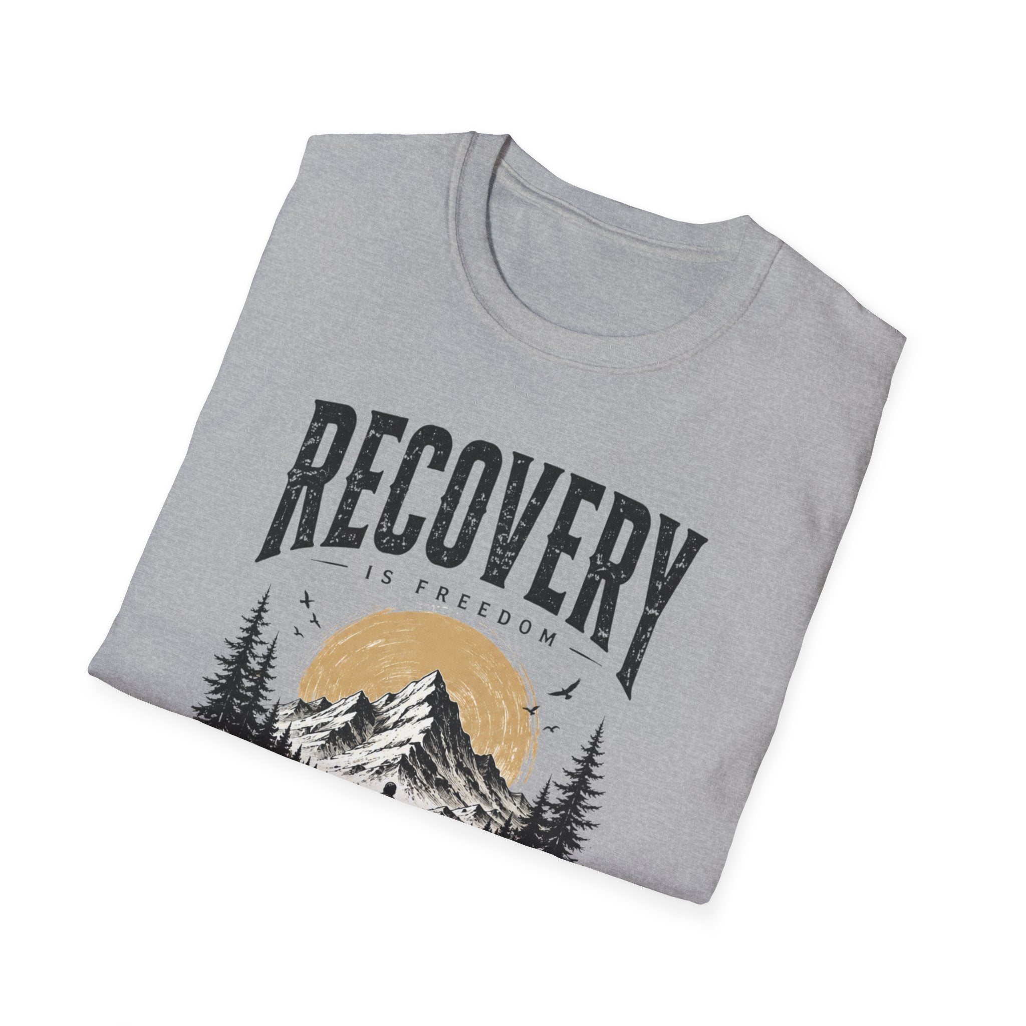 Recovery Is Freedom Tee – Nature Inspired Sober Lifestyle Shirt