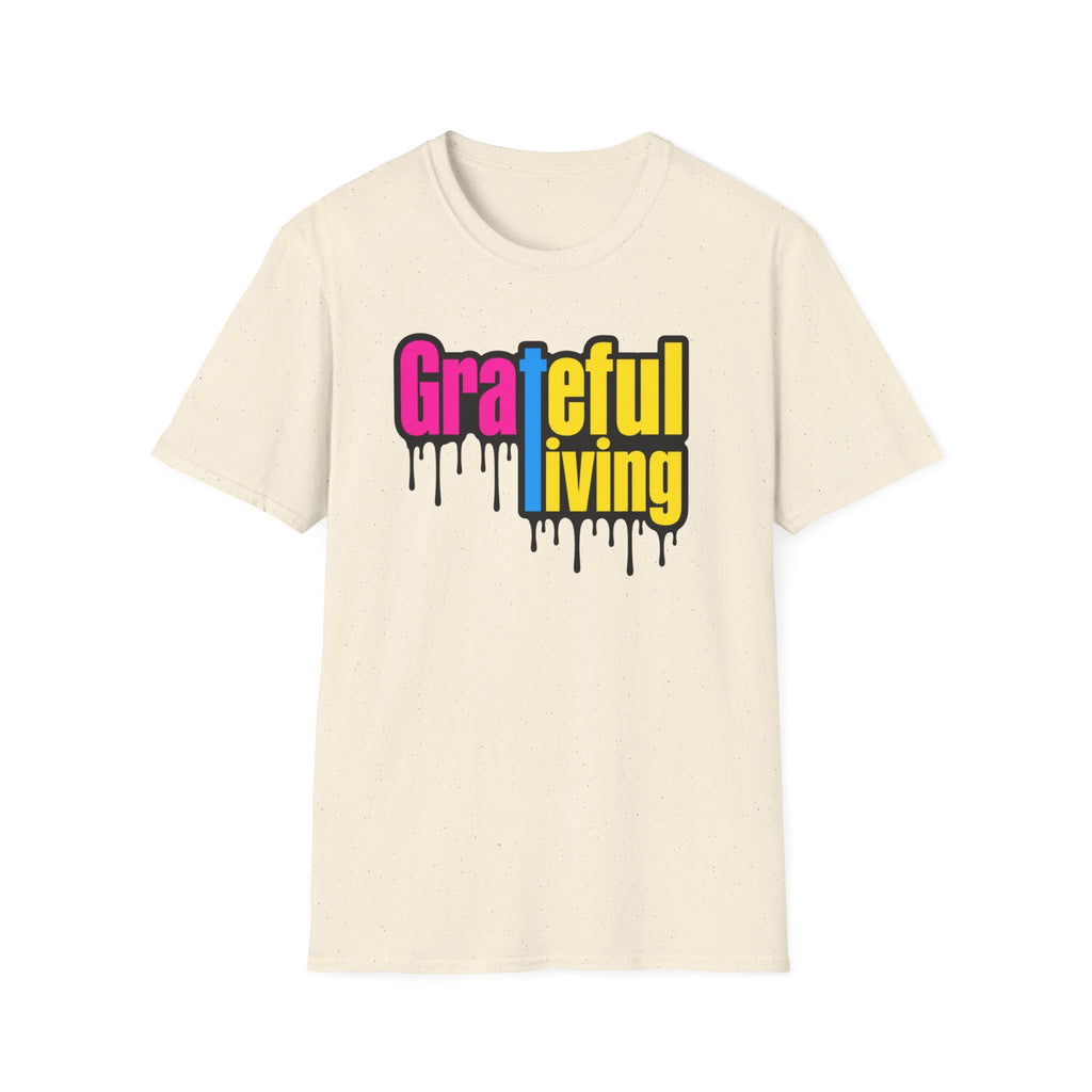 Grateful Living – Neon Drip Recovery Tee