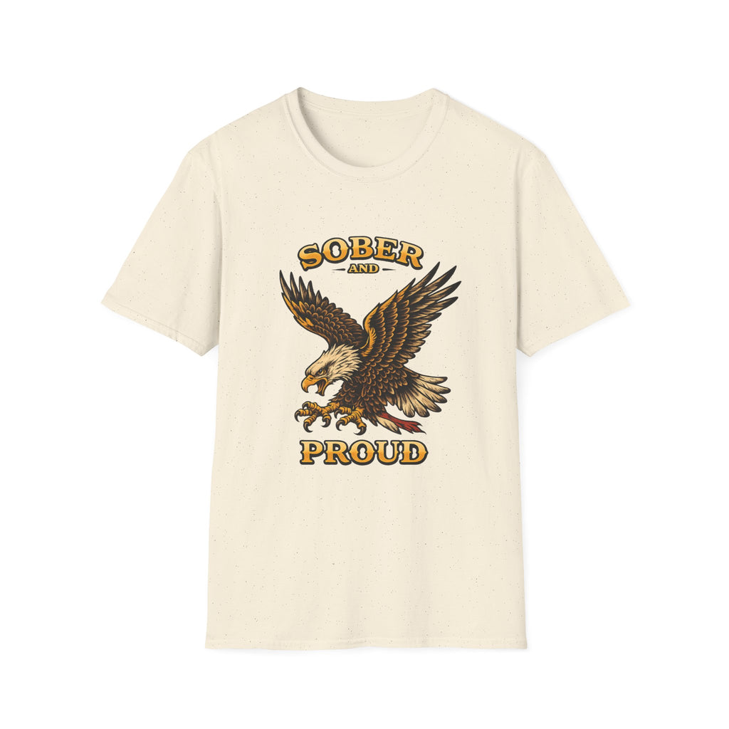 Sober and Proud Eagle Tee – design detail | DPR Recovery Tees