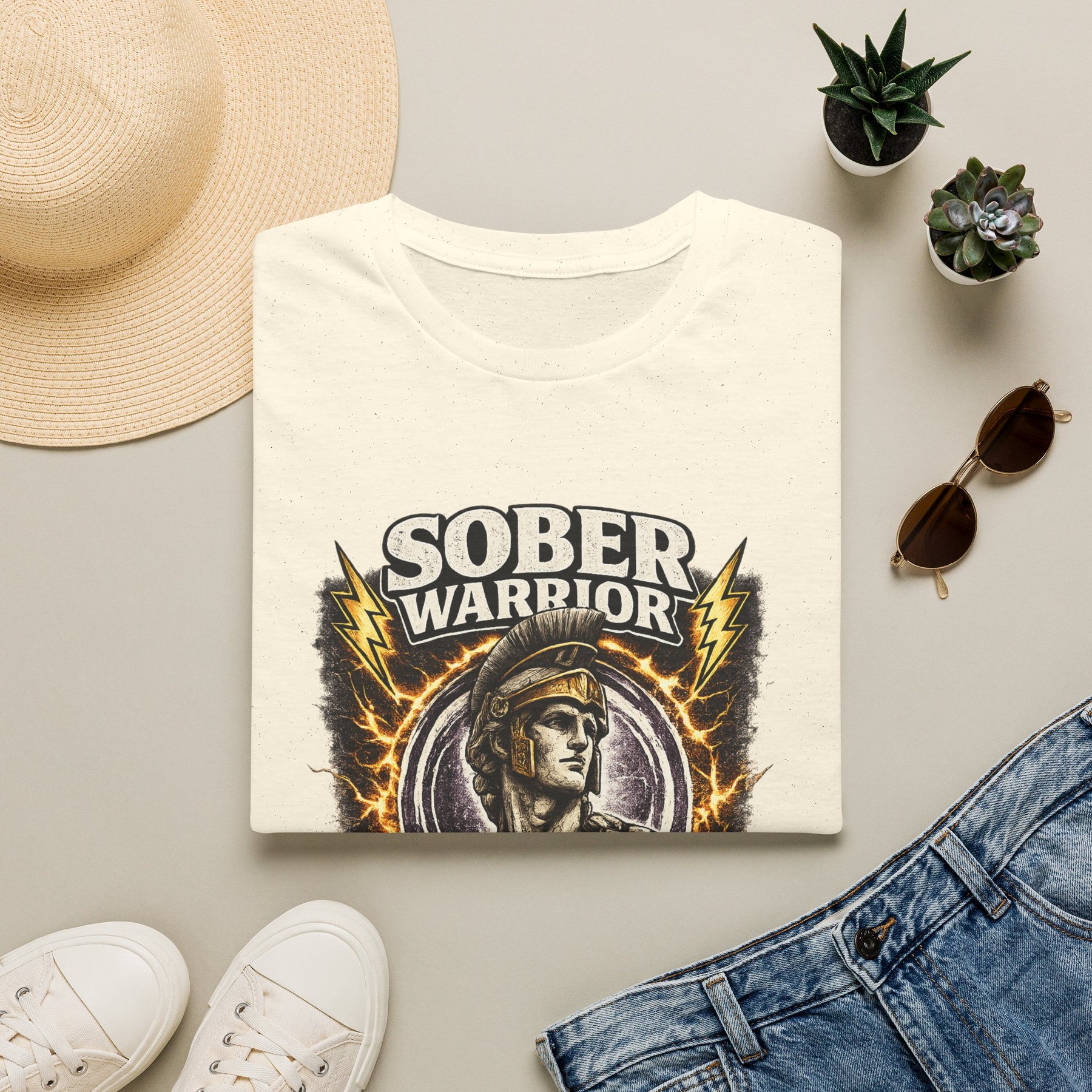 Sober Warrior – Never Give Up Tee – DPR Recovery Tee