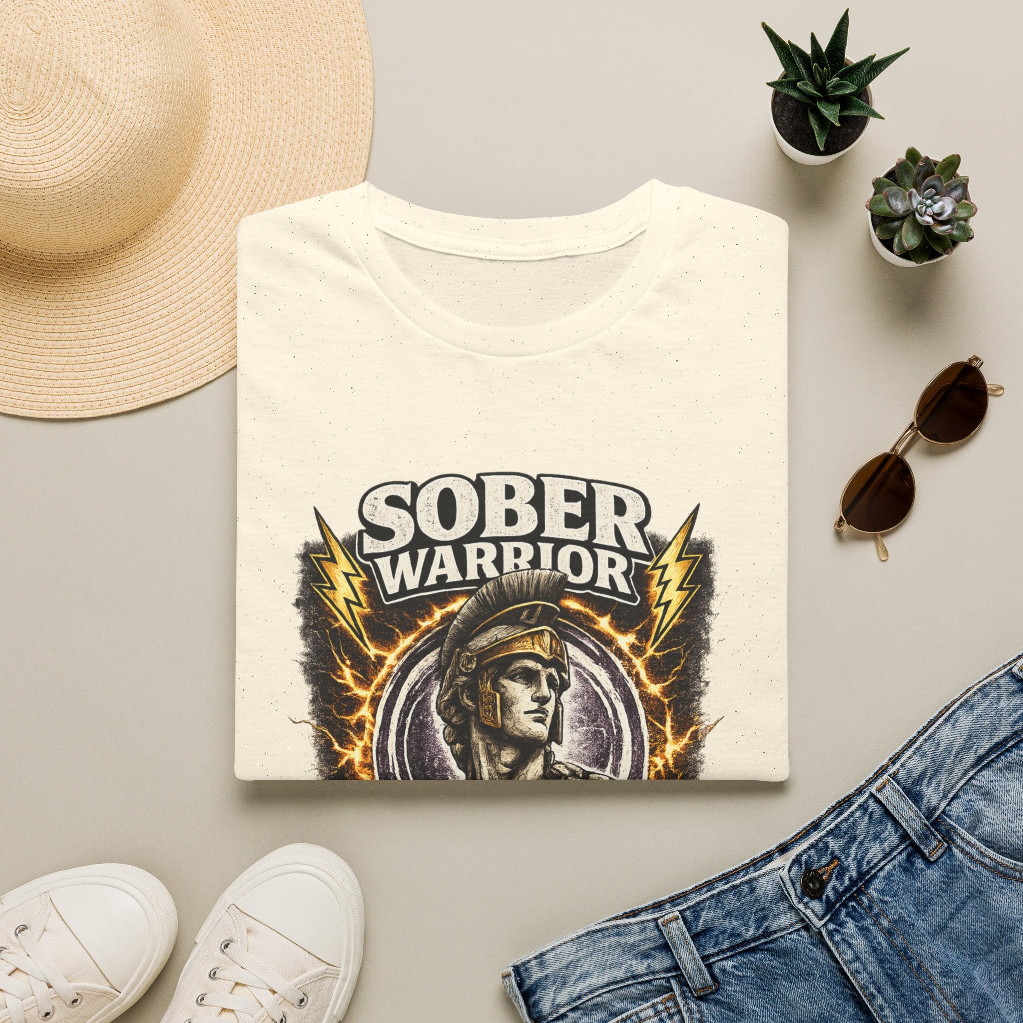 Sober Warrior – Never Give Up Tee