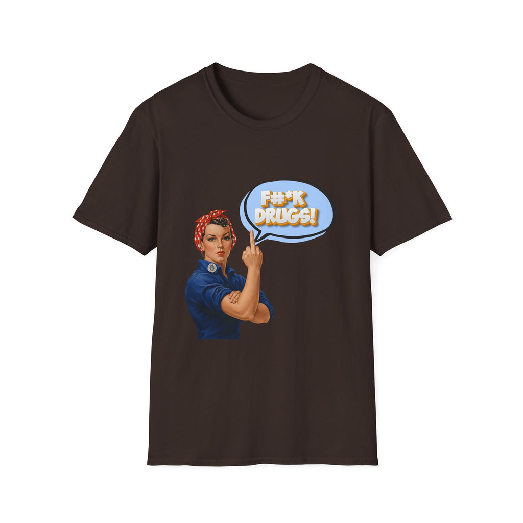 *F#K Drugs Retro Recovery Shirt | Funny Sober T-Shirt | Addiction Recovery Apparel | Clean & Sober Gift | AA NA Recovery Tee