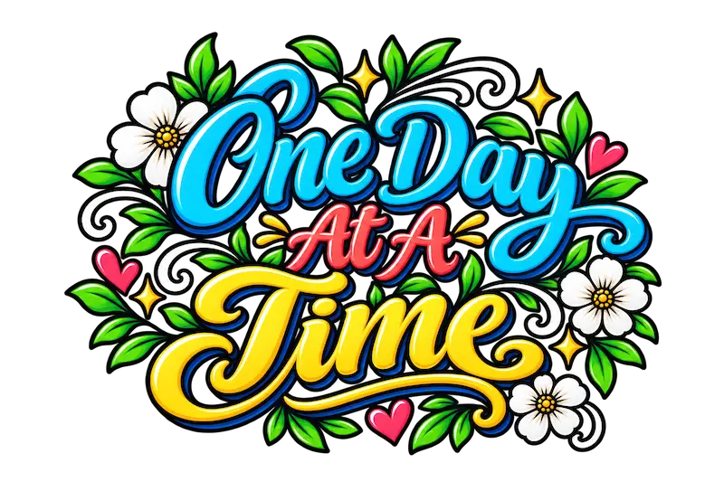 One Day At A Time Sober Floral Tee