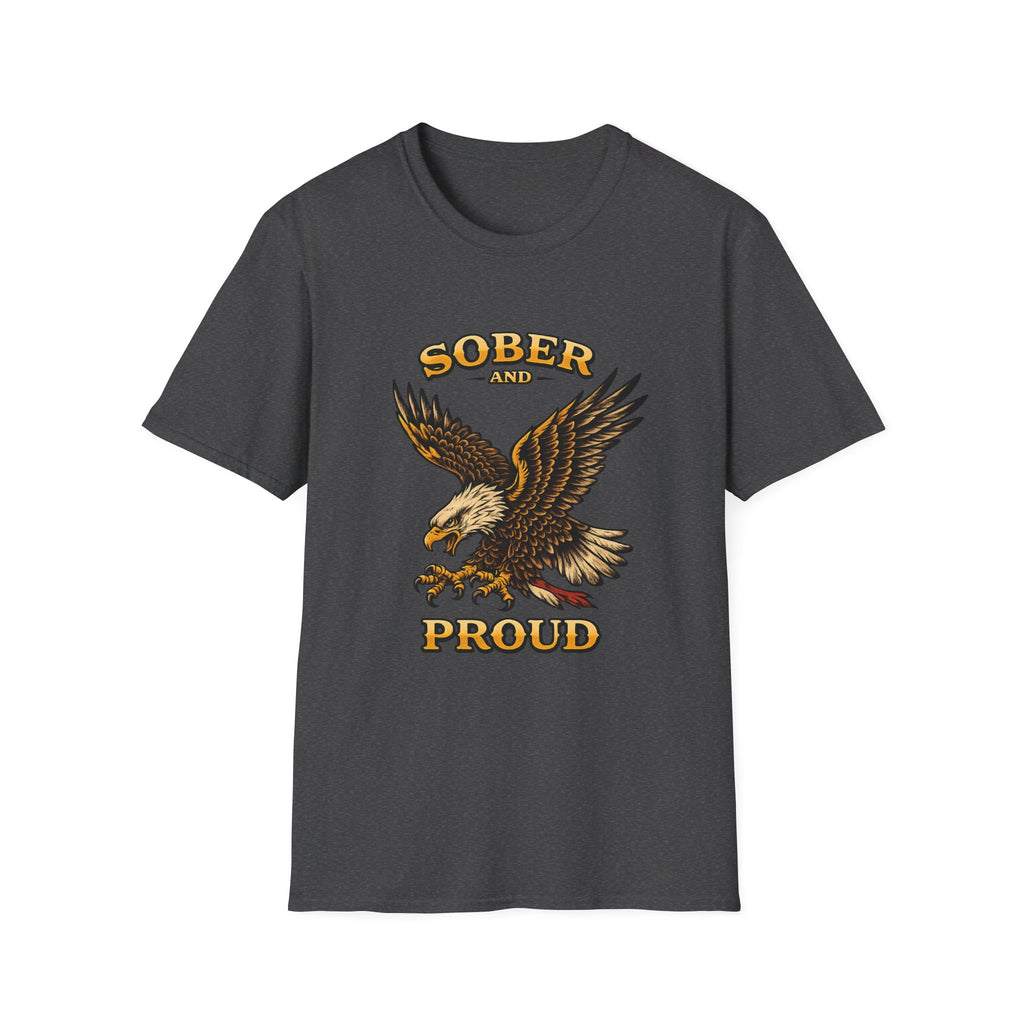 Sober and Proud Eagle Tee – design detail | DPR Recovery Tees