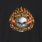 🔥 One Day at a Time Skull Flame Recovery Tee 🔥