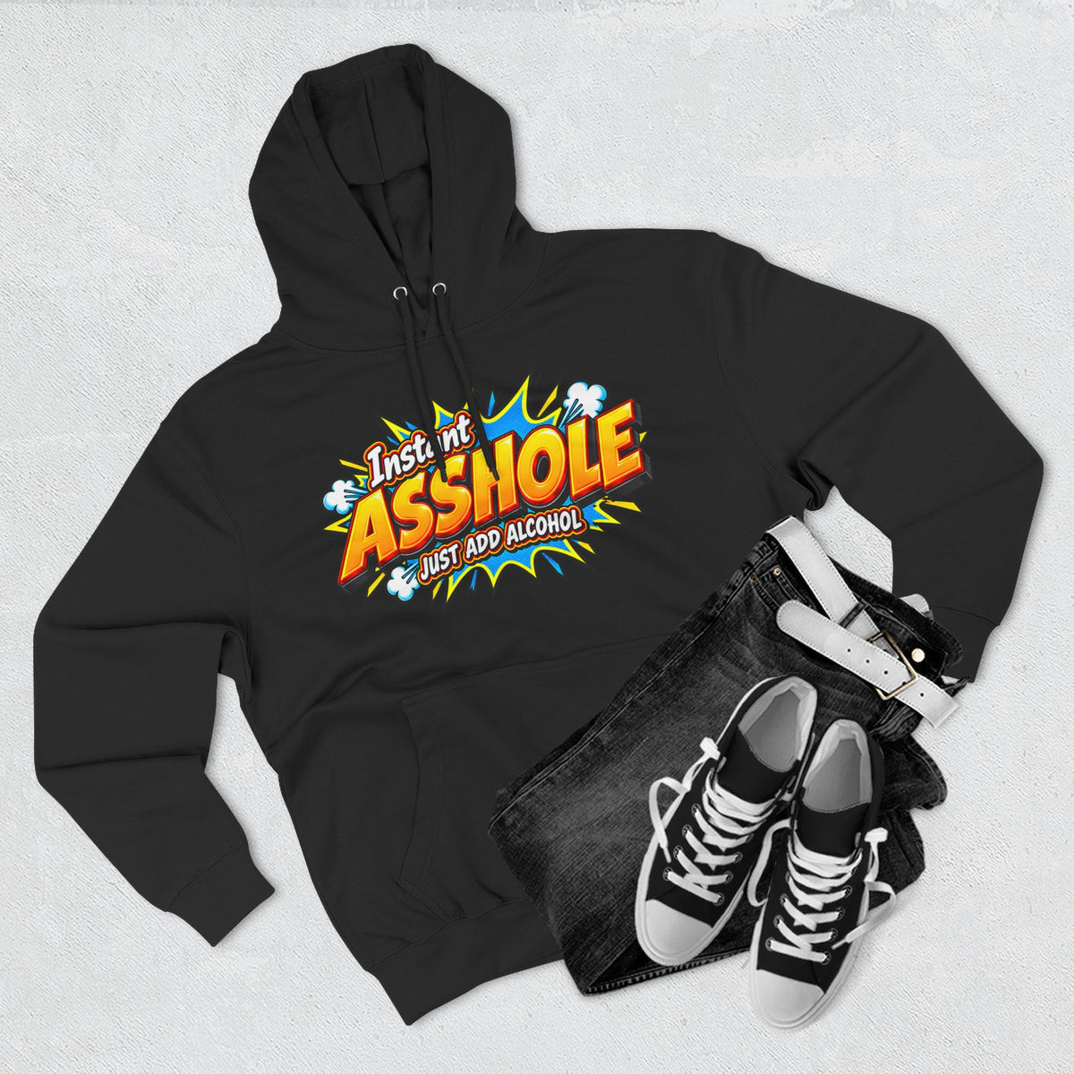Instant Asshole Just Add Alcohol Hoodie – Funny Sobriety & Recovery Sweatshirt