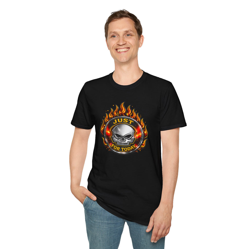 Just For Today Skull T-Shirt | Recovery, Sobriety & One Day at a Time Graphic Tee – DPR Recovery Tee