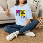 Grateful Living – Neon Drip Recovery Tee