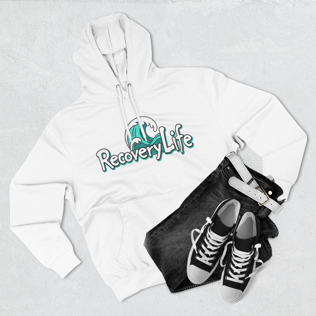 Recovery Life Wave Hoodie – Ocean-Inspired Sobriety & Addiction Recovery Sweatshirt