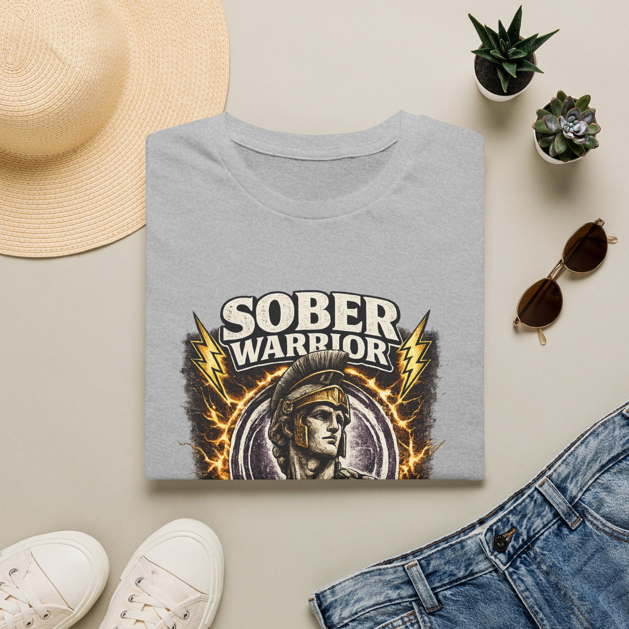 Sober Warrior – Never Give Up Tee