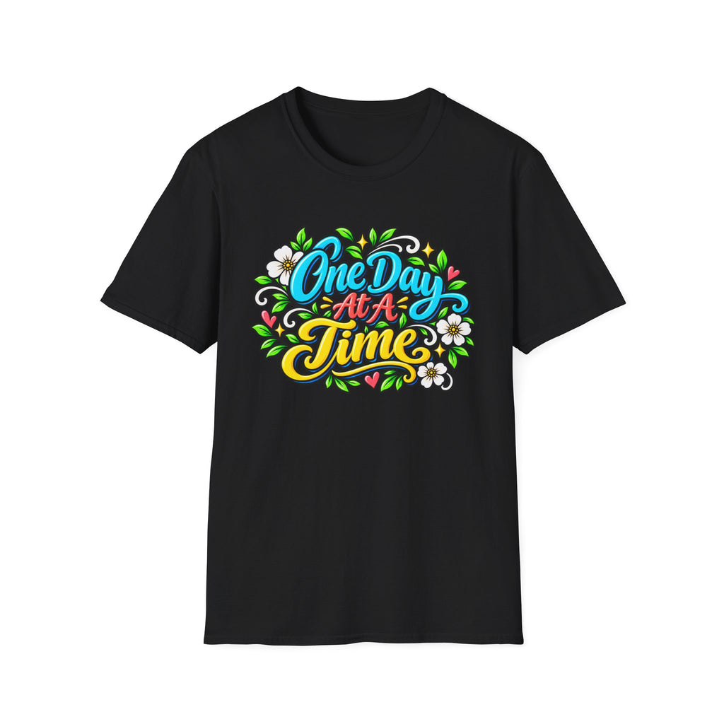 One Day At A Time Sober Floral Tee
