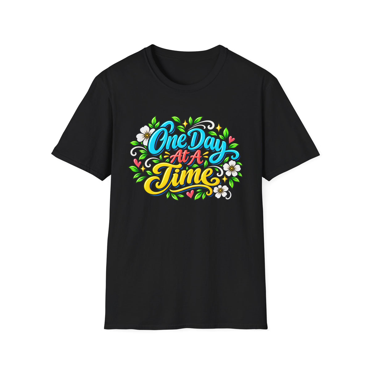 One Day At A Time Sober Floral Tee