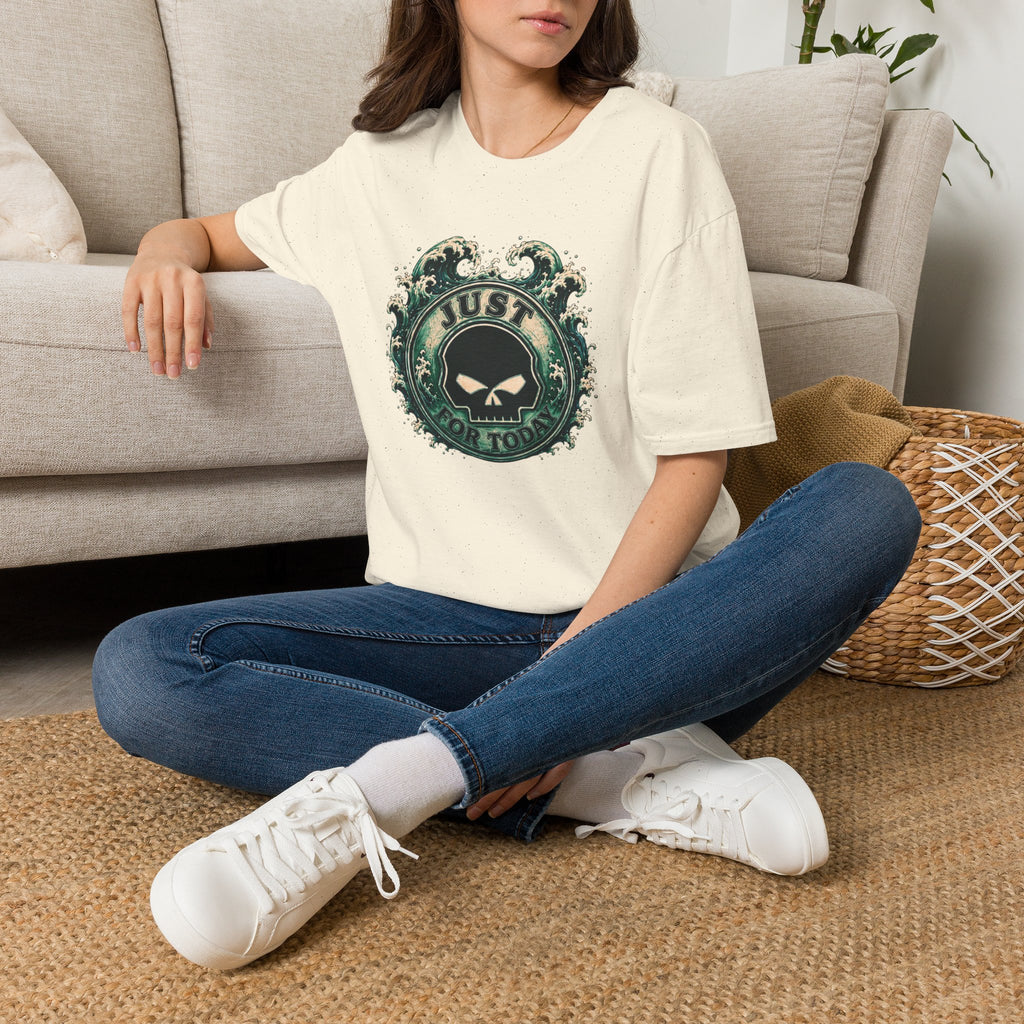 Just For Today Recovery T-Shirt | Sobriety Skull Wave Graphic Tee for Addiction Recovery – DPR Recovery Tee