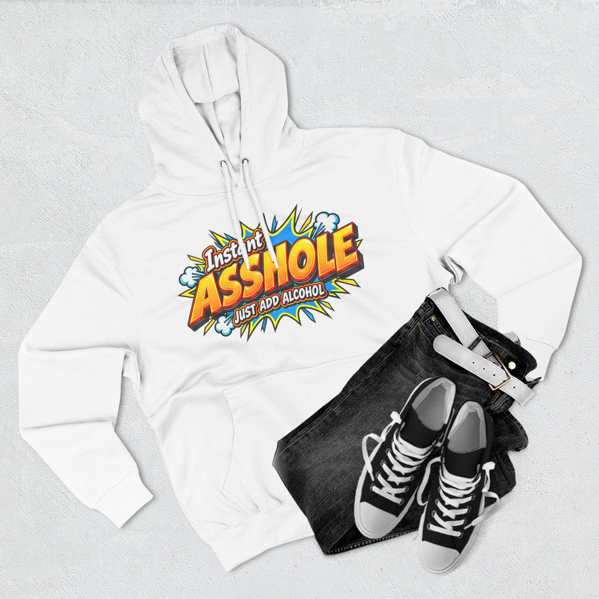 Instant Asshole Just Add Alcohol Hoodie – Funny Sobriety & Recovery Sweatshirt