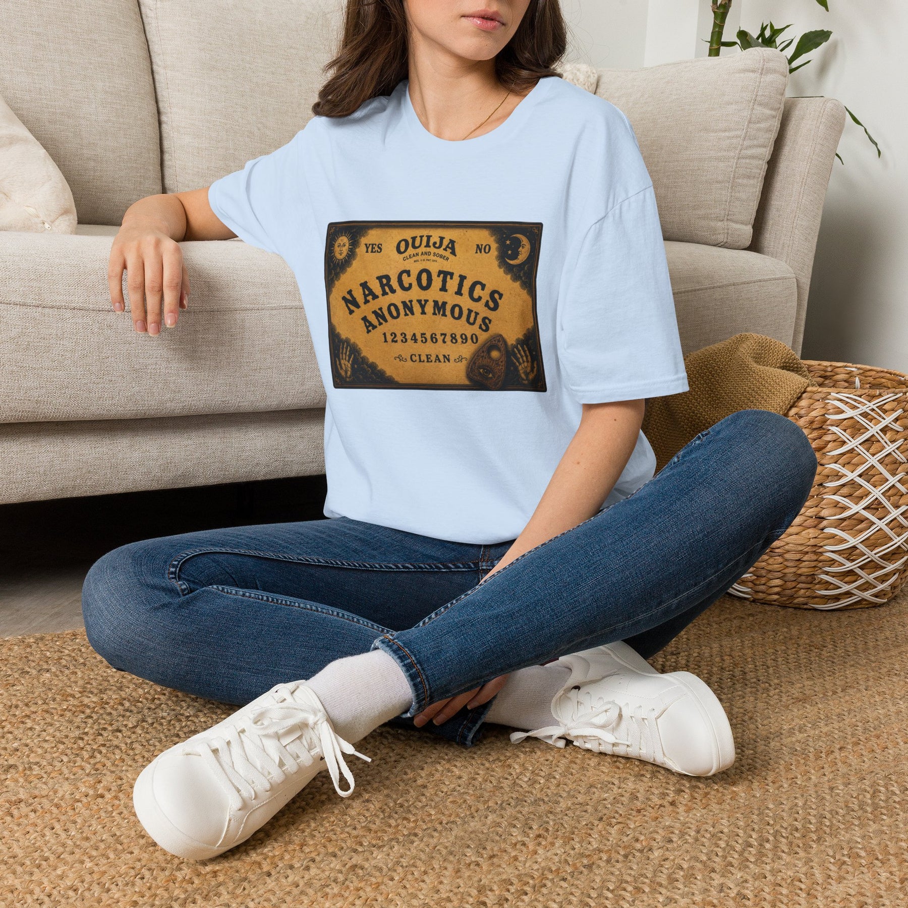Clean & Sober Spirit Board T-Shirt | Vintage Recovery Board Graphic Tee | Narcotics Anonymous Inspired Recovery Apparel