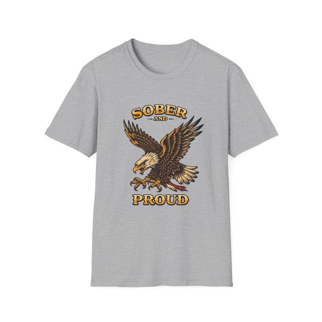 Sober and Proud Eagle Tee – design detail | DPR Recovery Tees