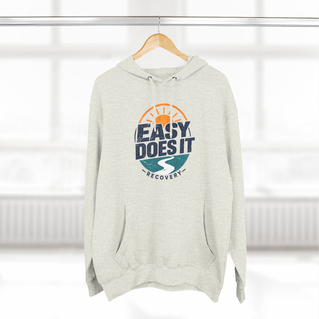 Easy Does It Recovery Hoodie – Vintage Sobriety Shirt | AA Inspirational Recovery Tee