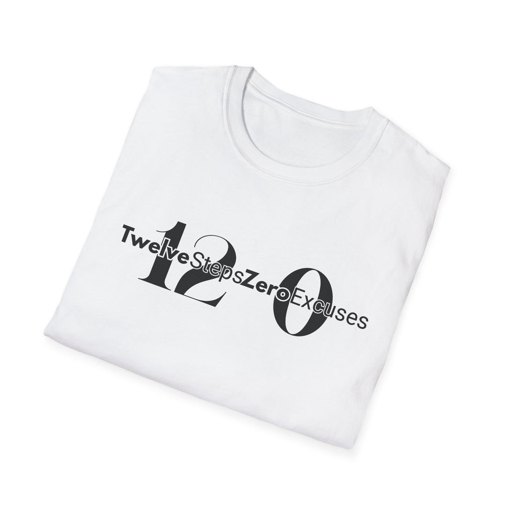 12 & 0 Tee | 12 Steps Zero Excuses Shirt | DPR Recovery Tees
