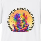 Nine Lives, One Recovery – Meditation Cat Recovery Tee
