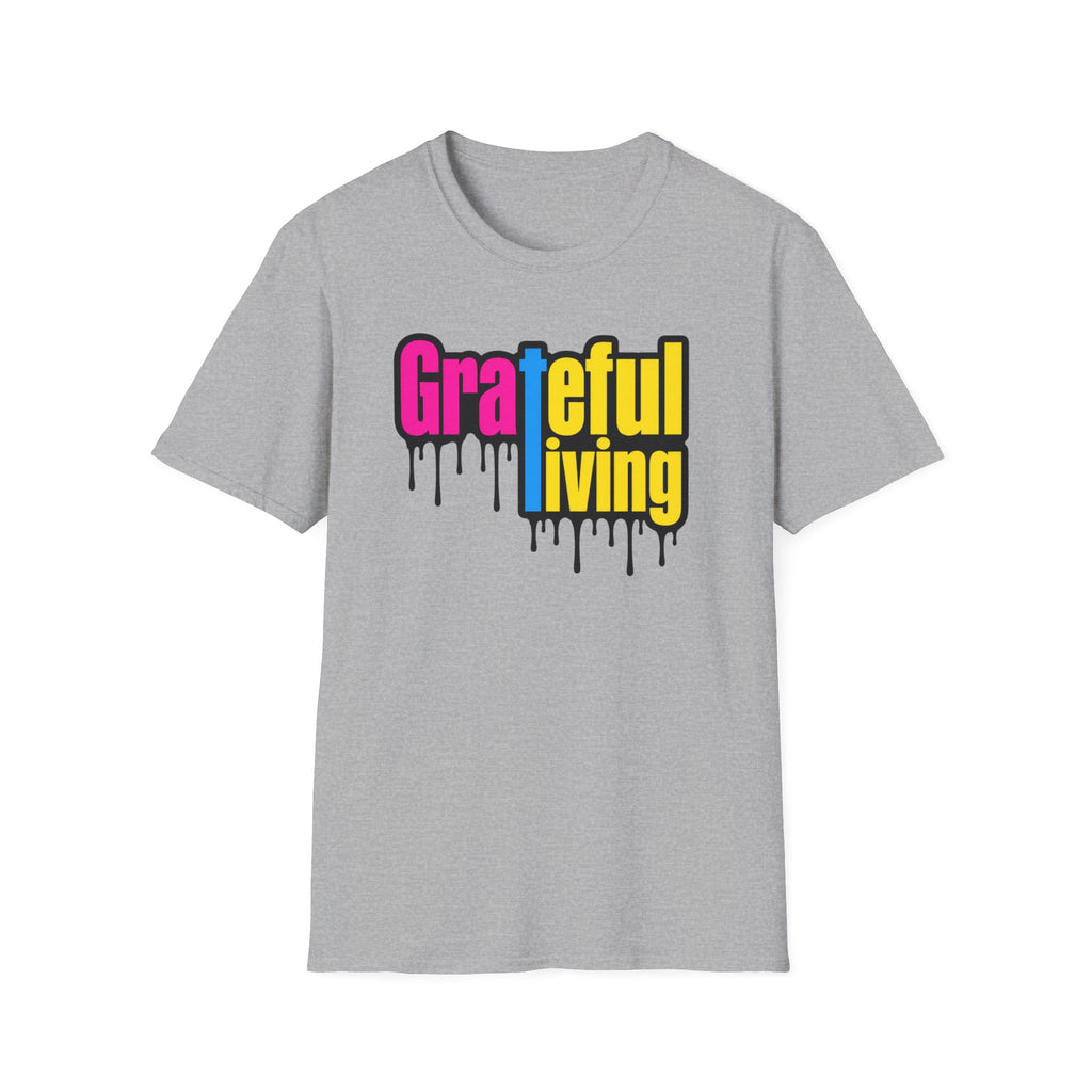 Grateful Living – Neon Drip Recovery Tee