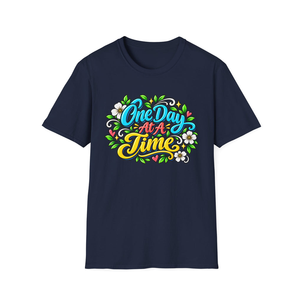 One Day At A Time Sober Floral Tee