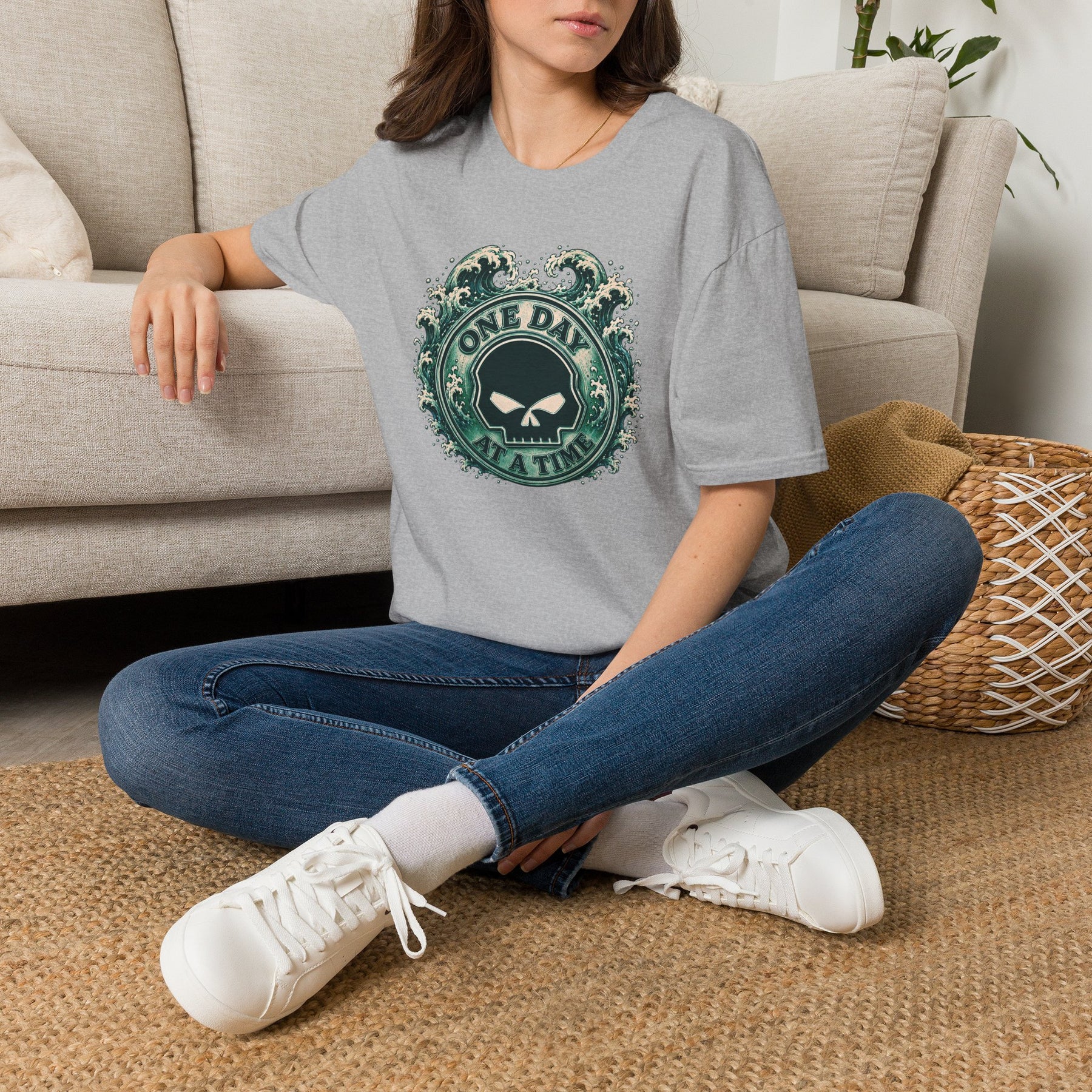 🌊 One Day at a Time Ocean Wave Recovery Tee 🌊 – DPR Recovery Tee