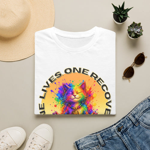 Nine Lives, One Recovery – Meditation Cat Recovery Tee