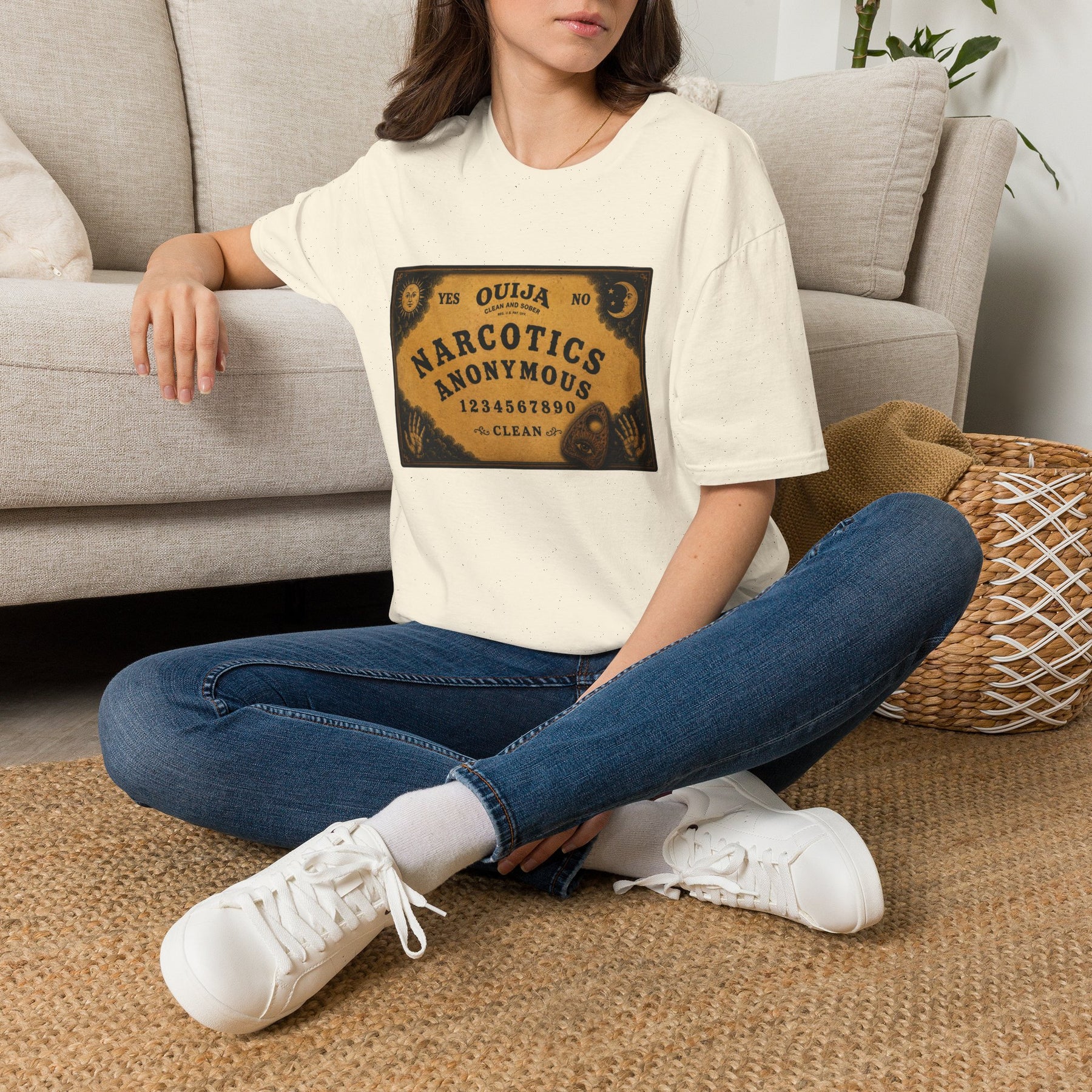 Clean & Sober Spirit Board T-Shirt | Vintage Recovery Board Graphic Tee | Narcotics Anonymous Inspired Recovery Apparel