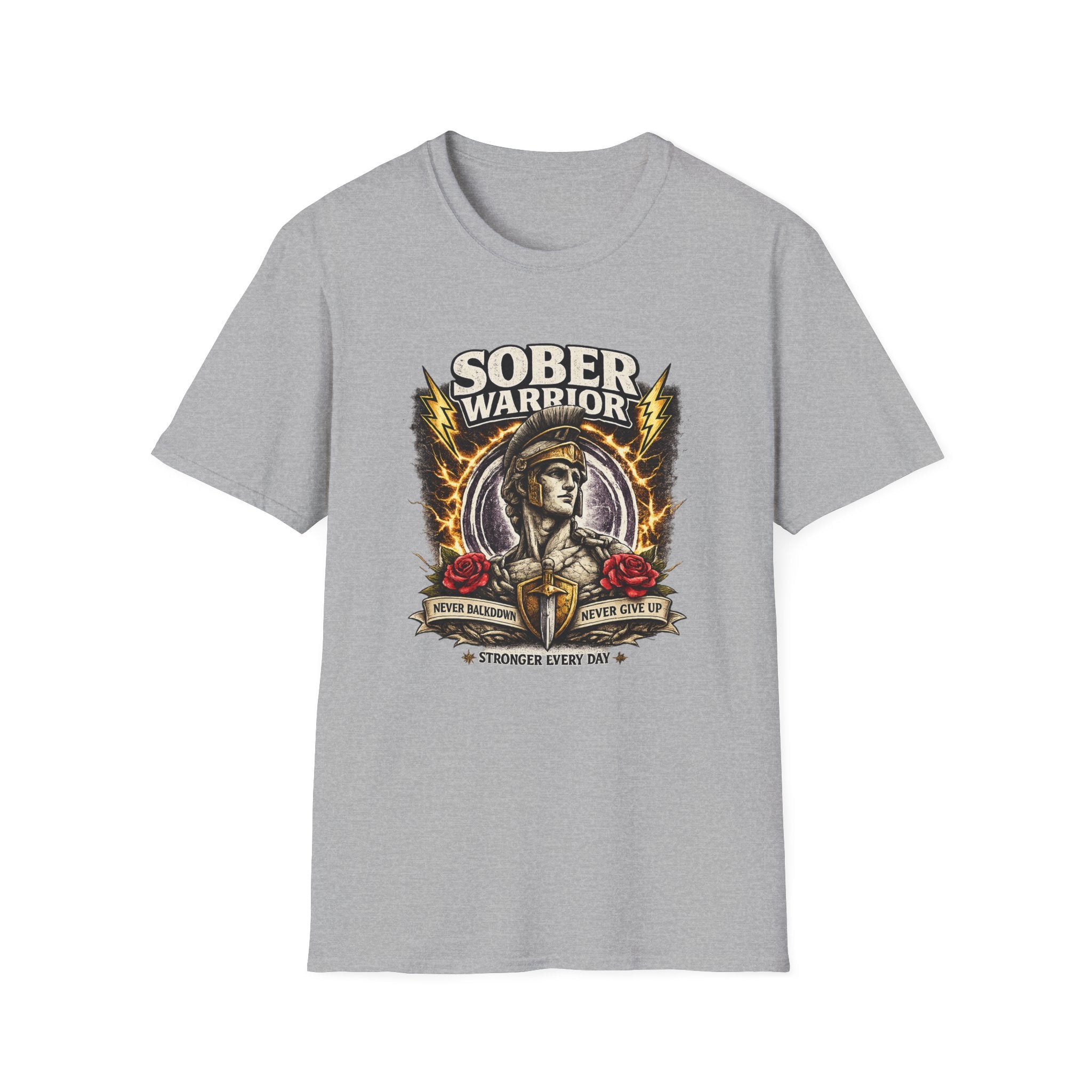 Sober Warrior – Never Give Up Tee