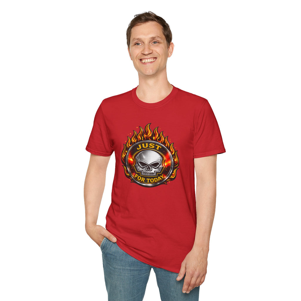 Just For Today Skull T-Shirt | Recovery, Sobriety & One Day at a Time Graphic Tee – DPR Recovery Tee