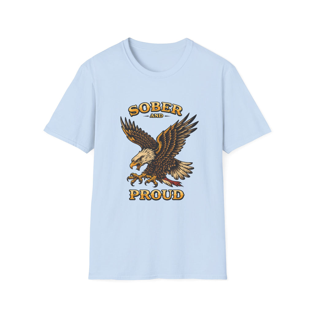 Sober and Proud Eagle Tee – design detail | DPR Recovery Tees