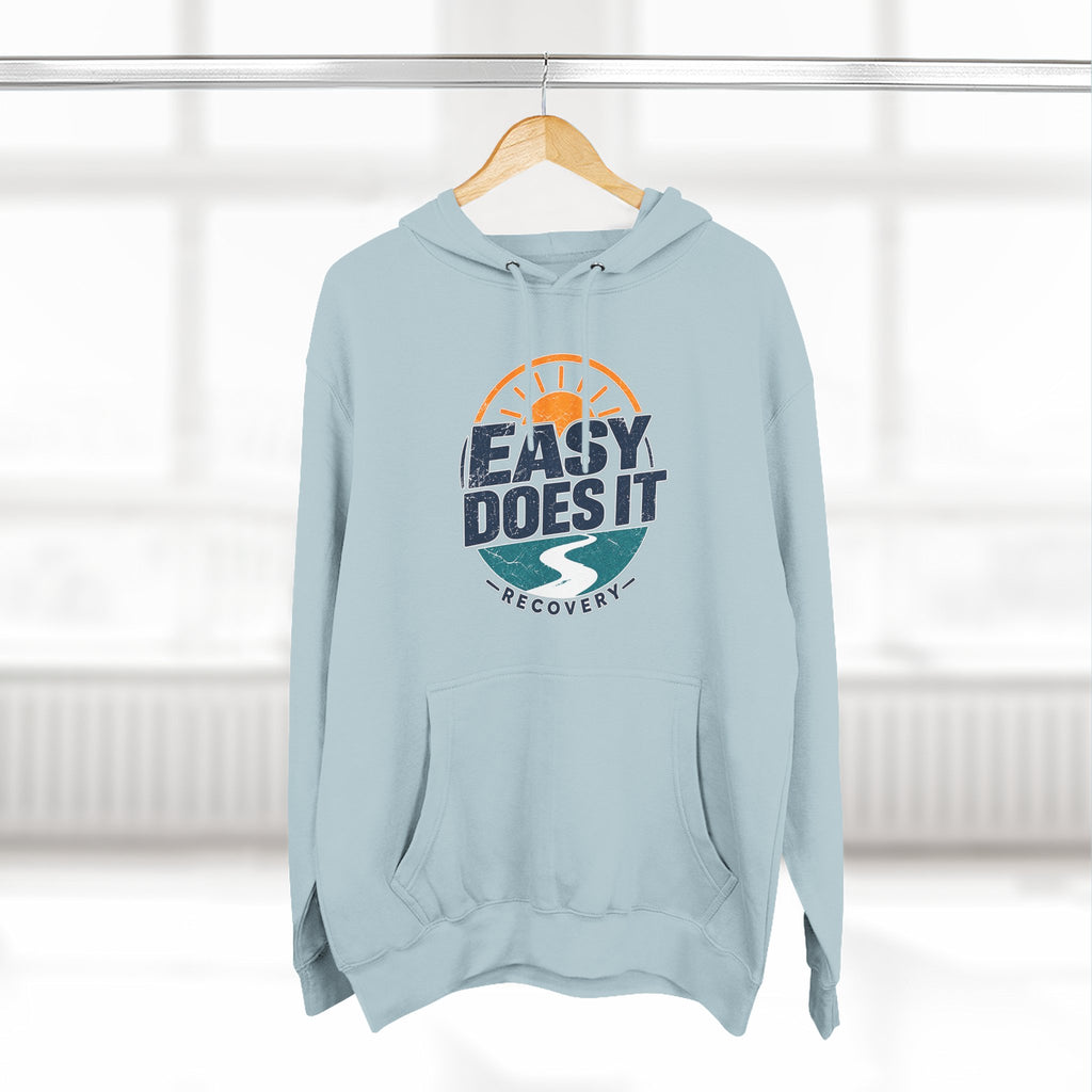 Easy Does It Recovery Hoodie – Vintage Sobriety Shirt | AA Inspirational Recovery Tee