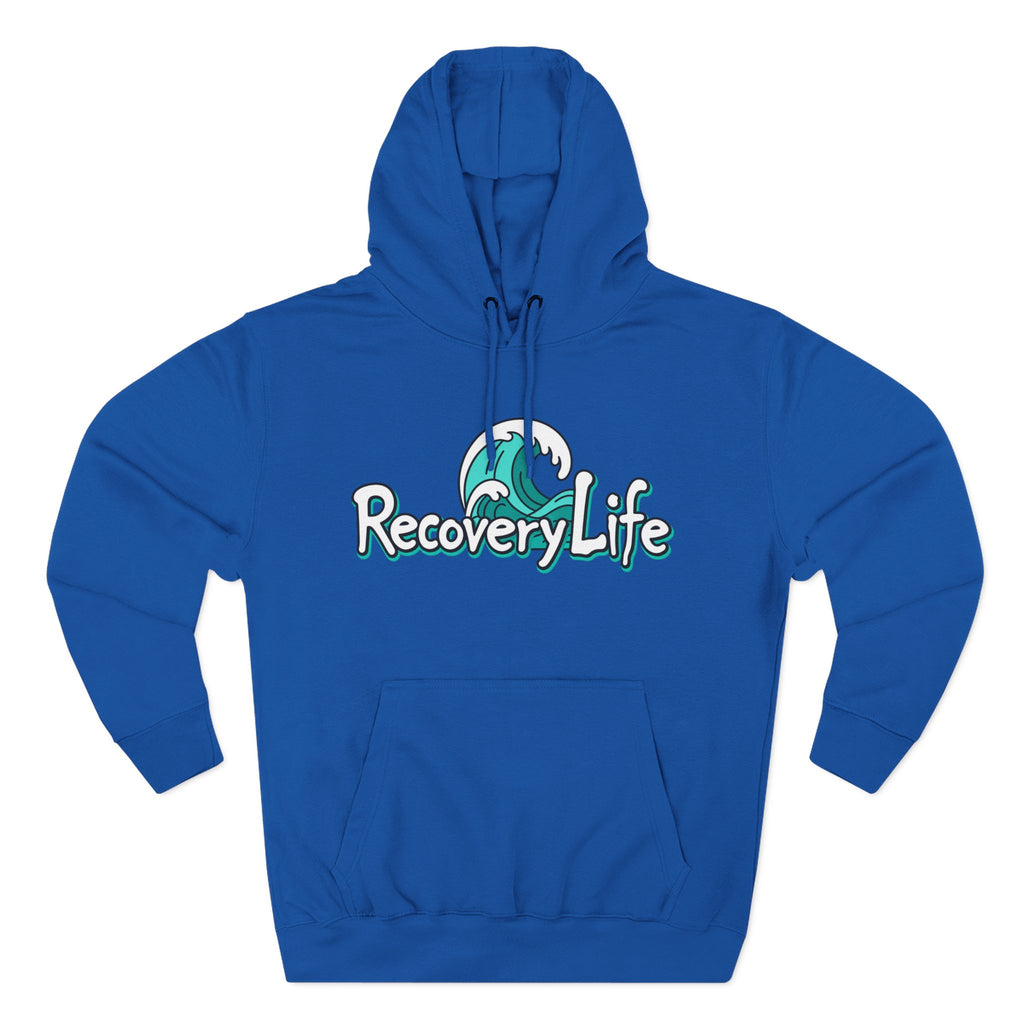 Recovery Life Wave Hoodie – Ocean-Inspired Sobriety & Addiction Recovery Sweatshirt