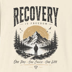 Recovery Is Freedom Tee – Nature Inspired Sober Lifestyle Shirt