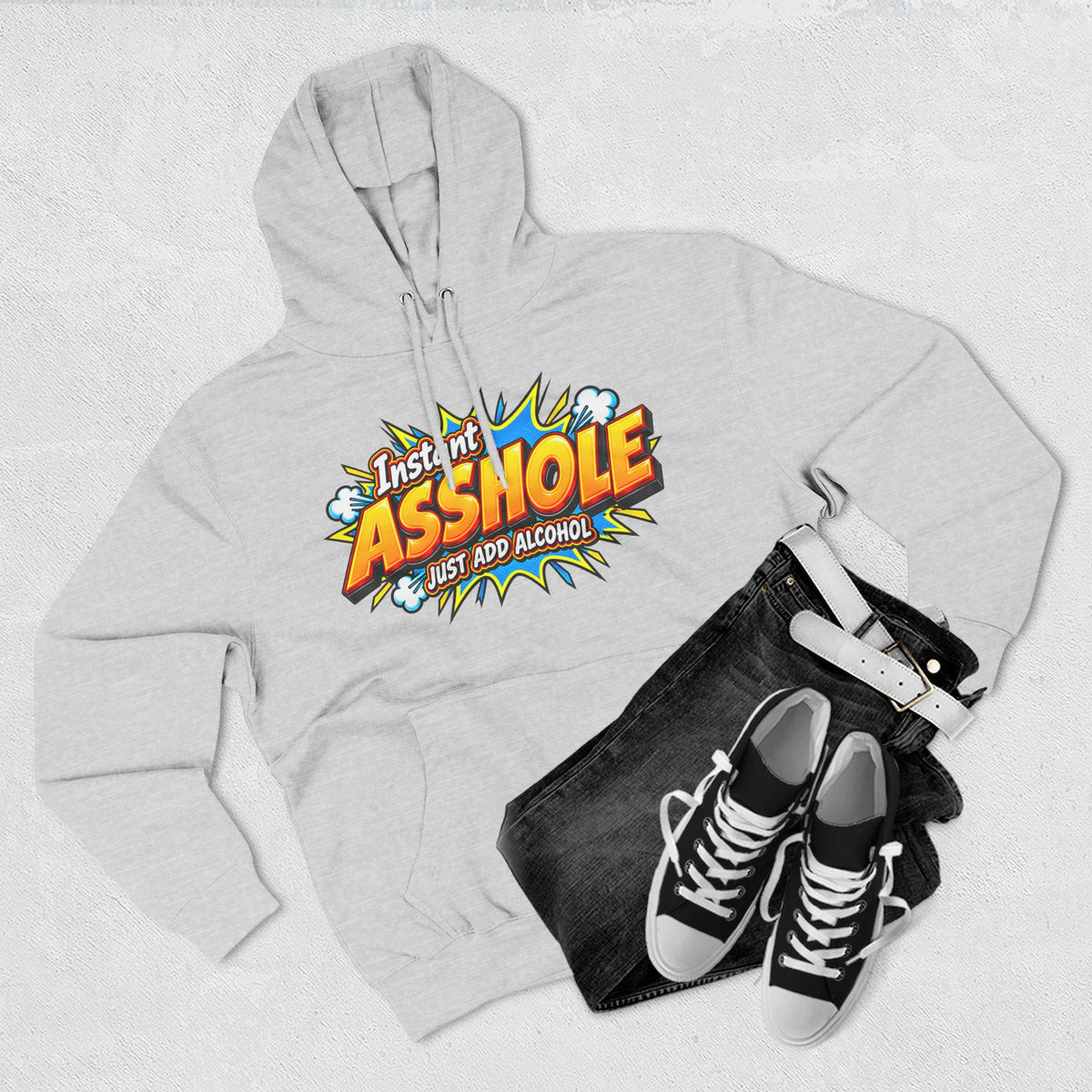 Instant Asshole Just Add Alcohol Hoodie – Funny Sobriety & Recovery Sweatshirt