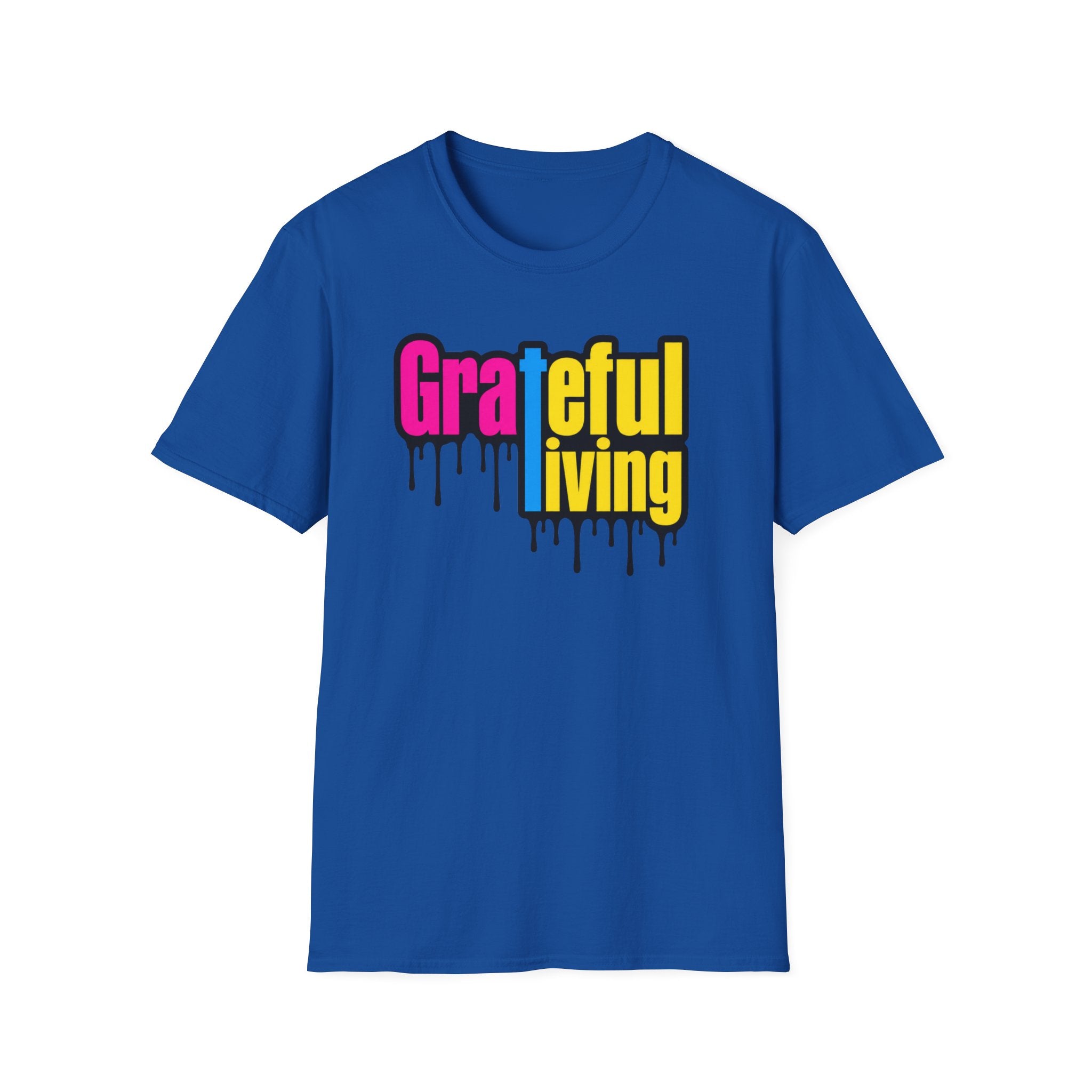 Grateful Living – Neon Drip Recovery Tee