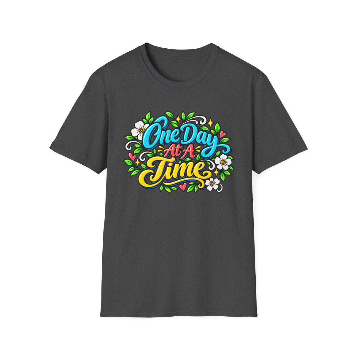 One Day At A Time Sober Floral Tee