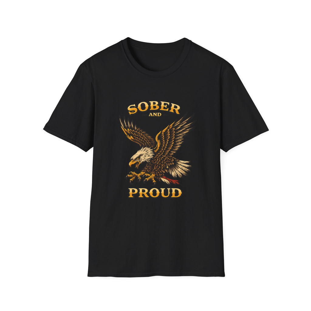 Sober and Proud Eagle Tee – design detail | DPR Recovery Tees