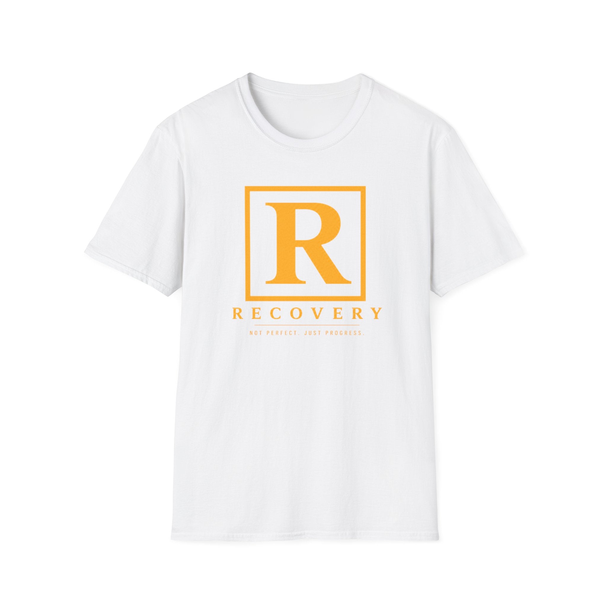 Recovery Not Perfect Just Progress Gold Edition Tee – Minimalist Recovery Shirt