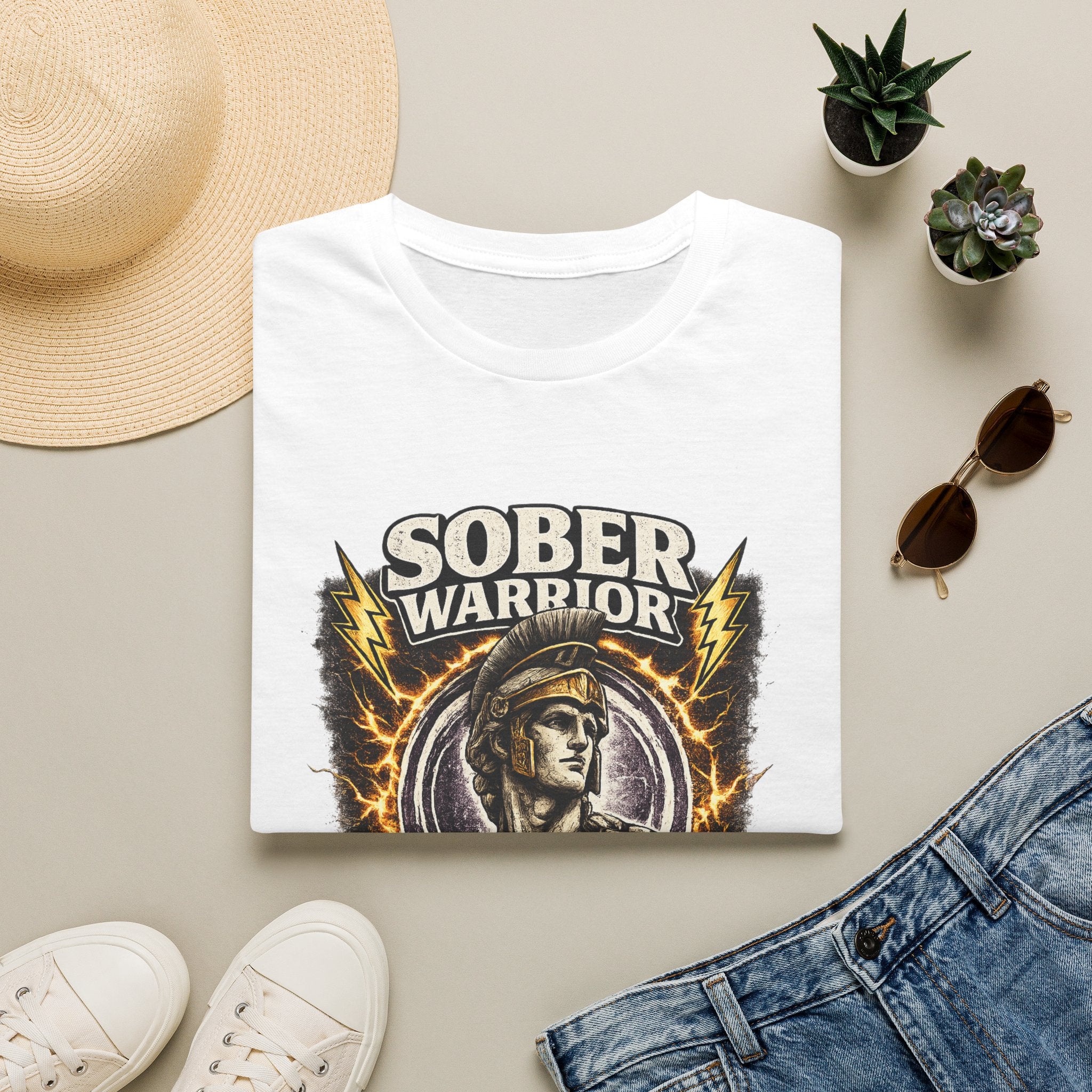 Sober Warrior – Never Give Up Tee