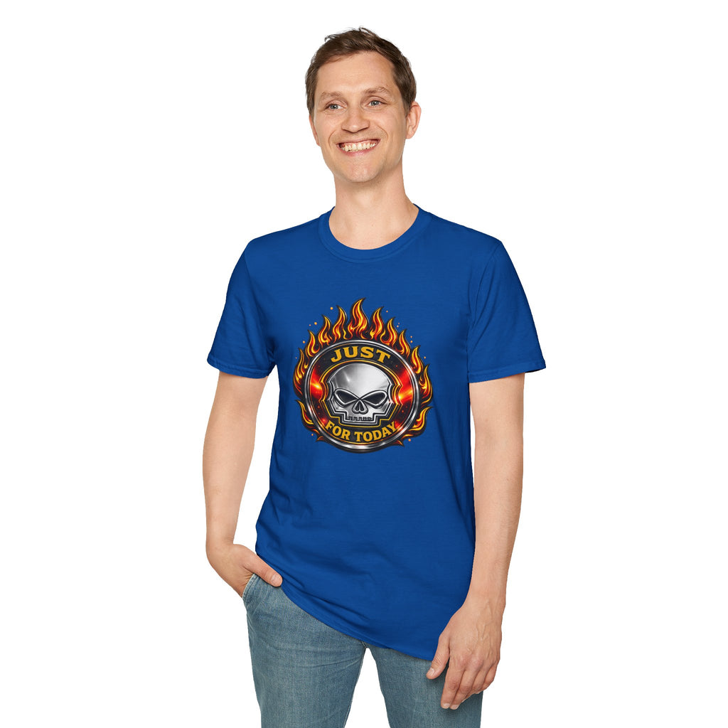 Just For Today Skull T-Shirt | Recovery, Sobriety & One Day at a Time Graphic Tee
