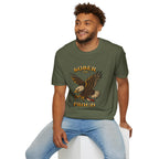 Sober and Proud Eagle T-Shirt | Patriotic Recovery Shirt | Vintage Tattoo Style Sobriety Tee | Clean & Sober Apparel