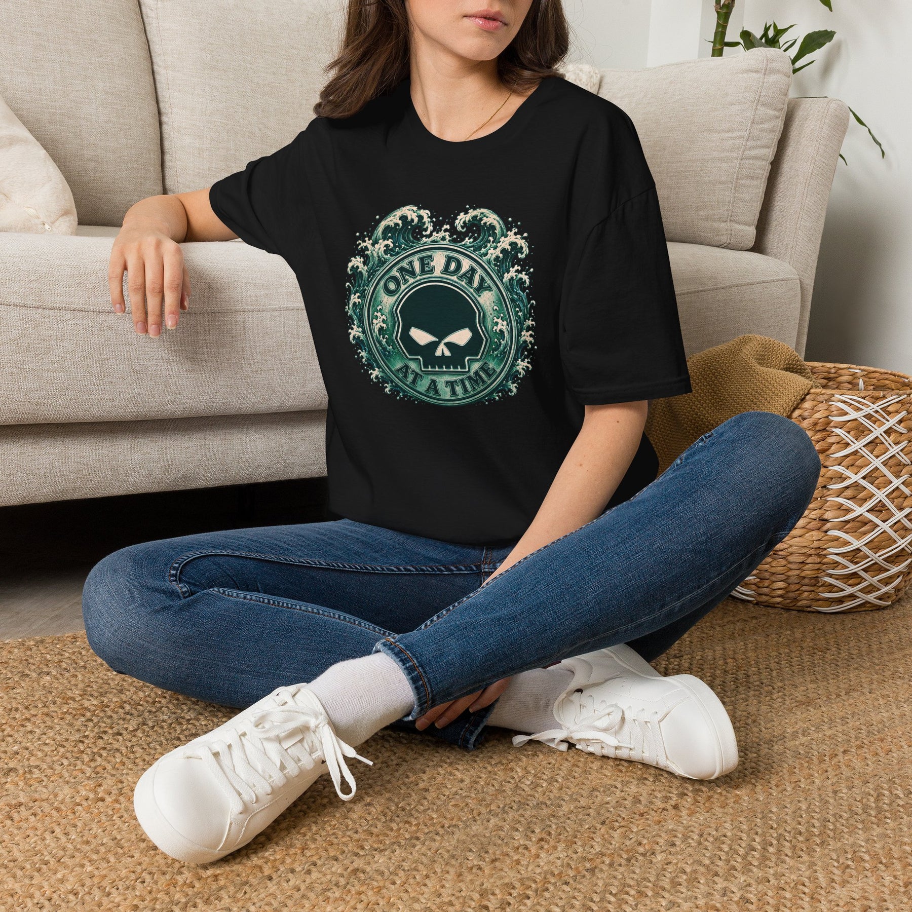 🌊 One Day at a Time Ocean Wave Recovery Tee 🌊 – DPR Recovery Tee