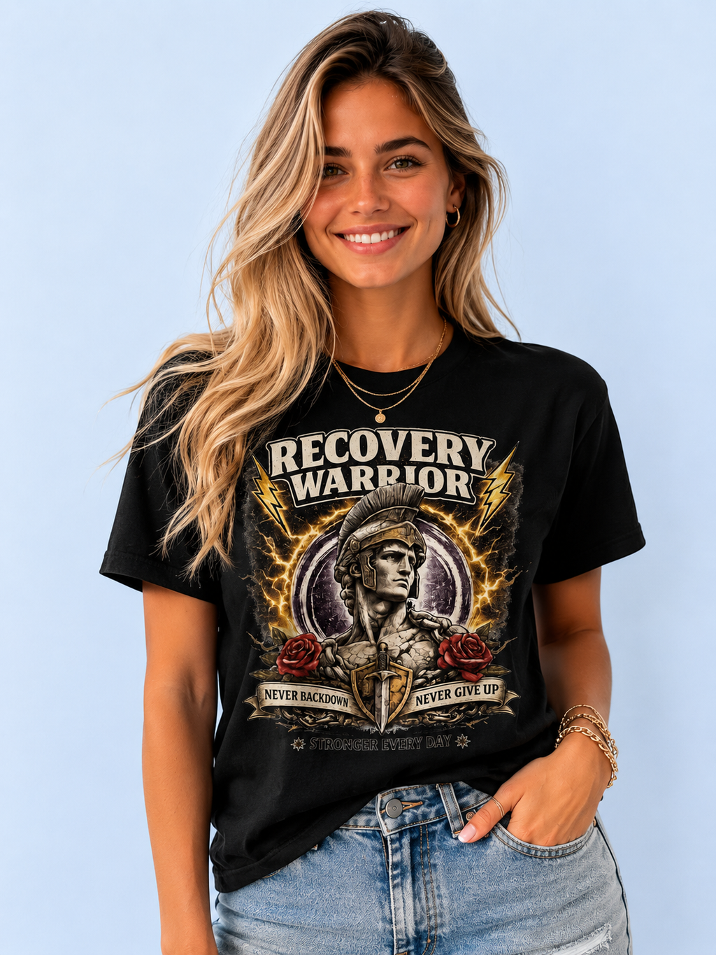Recovery Warrior Tee – Motivational Sober Streetwear Shirt