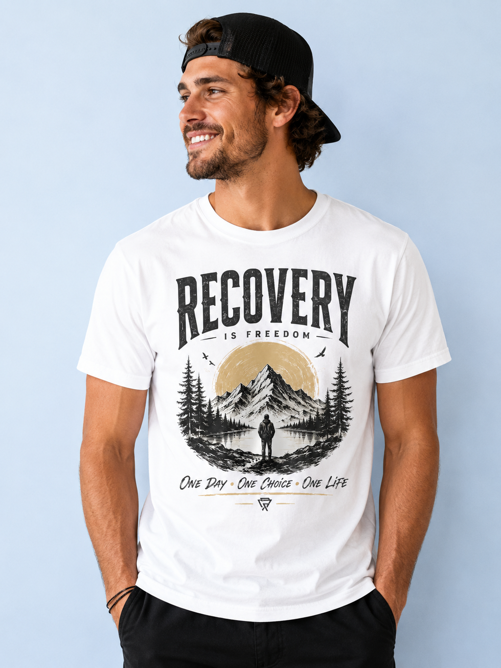 Recovery Is Freedom Tee – Nature Inspired Sober Lifestyle Shirt