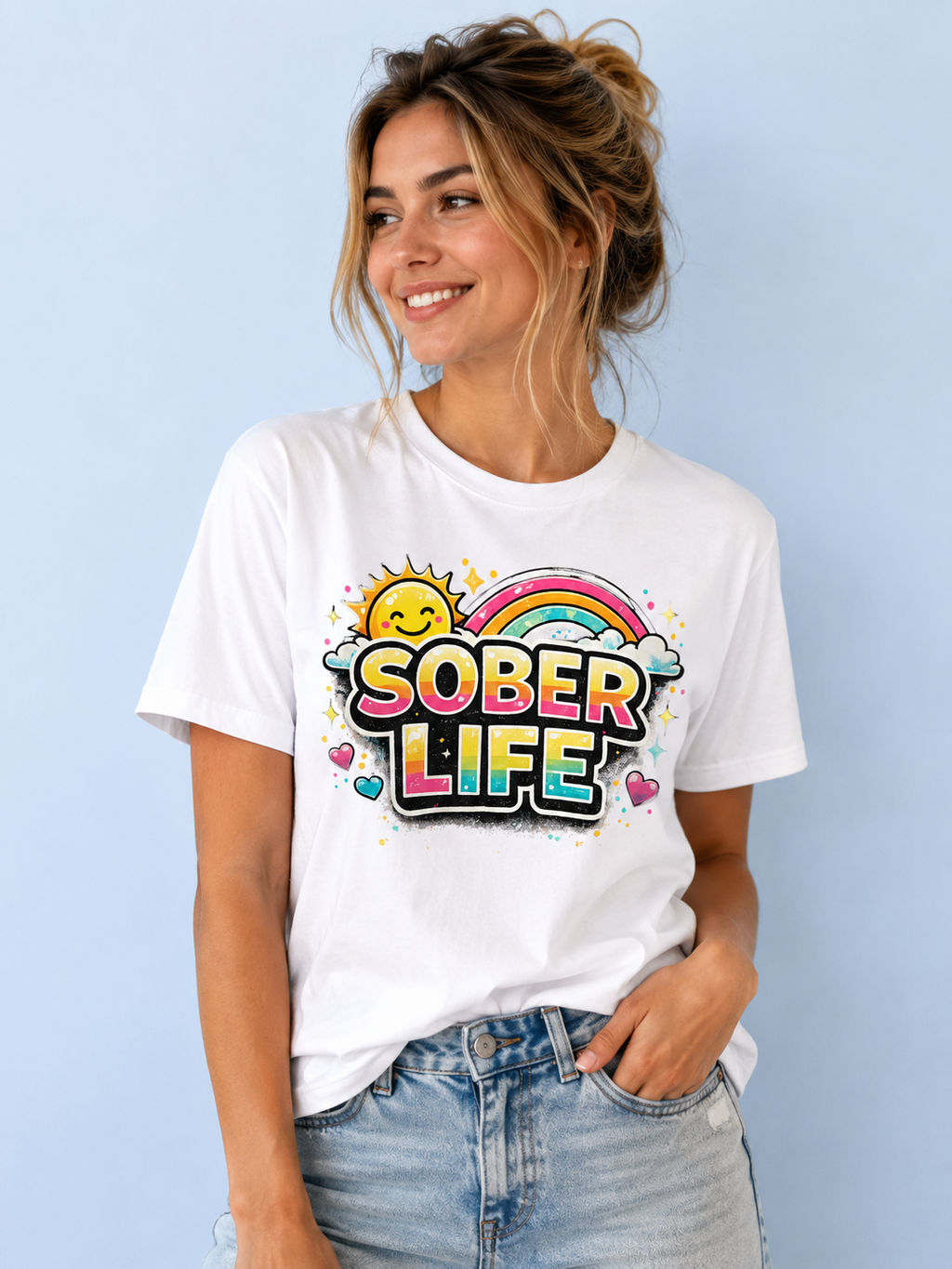 Sober Life Tee – Colorful Trendy Recovery Shirt