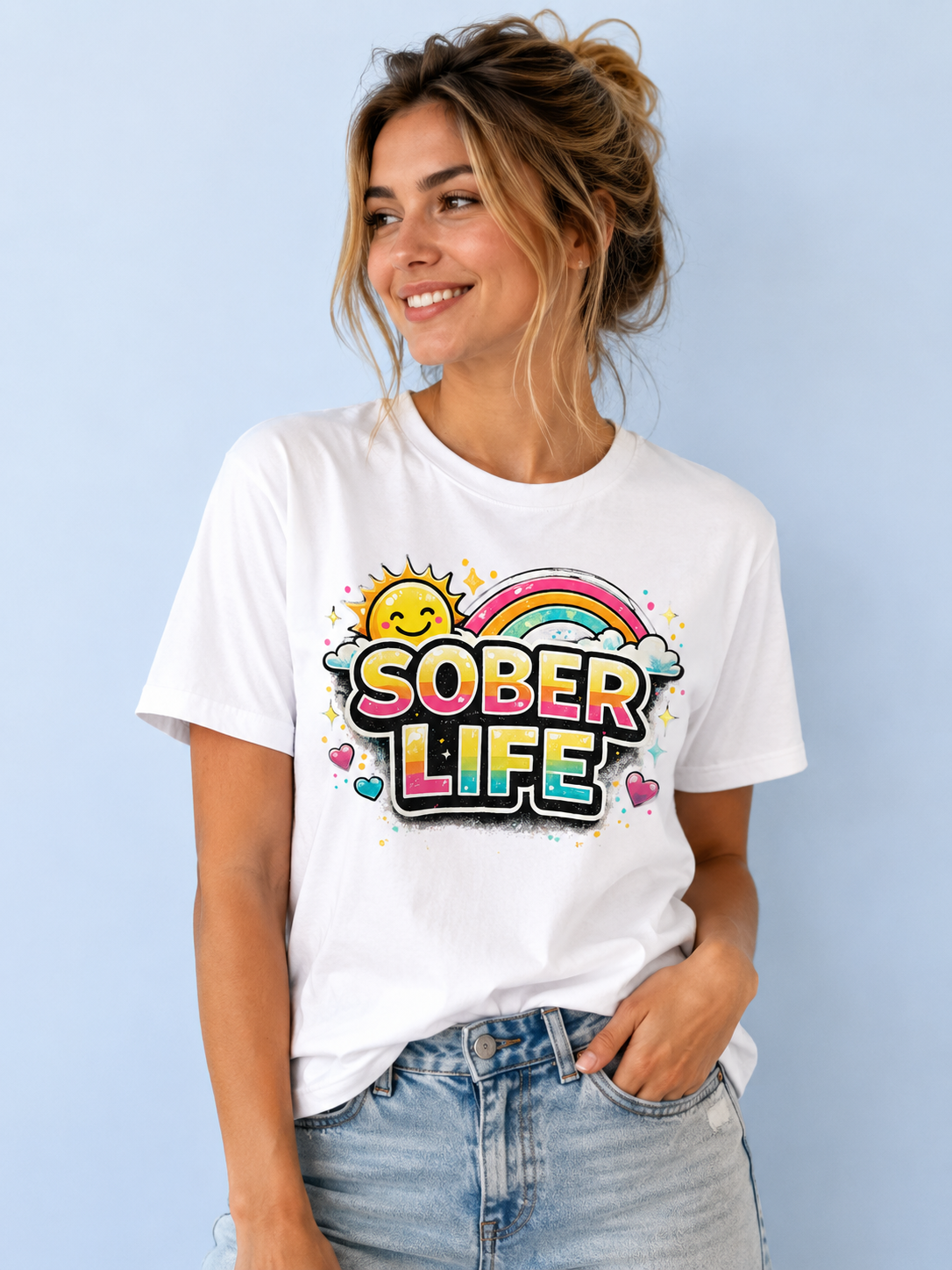 Sober Life Tee – Colorful Trendy Recovery Shirt
