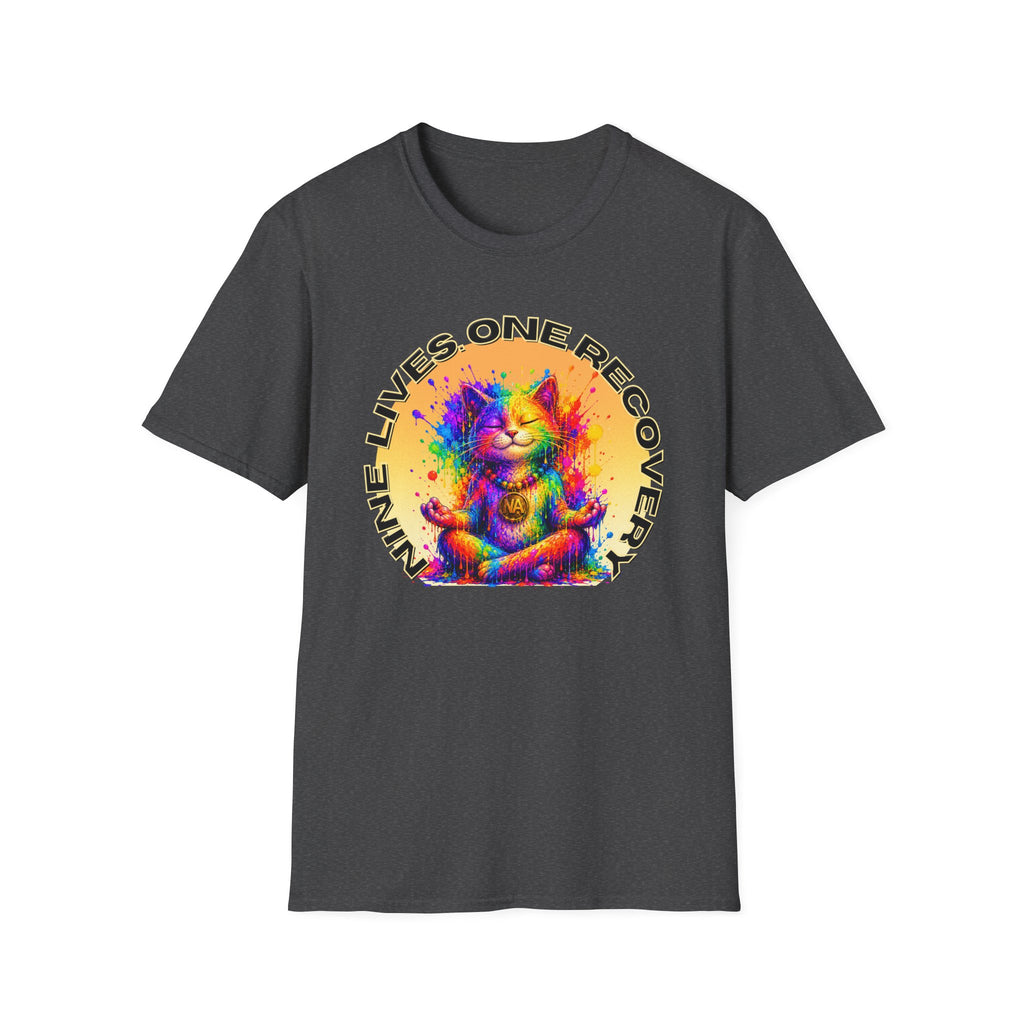 Nine Lives, One Recovery – Meditation Cat Recovery Tee